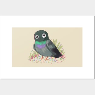 Cute pigeon drawing Posters and Art